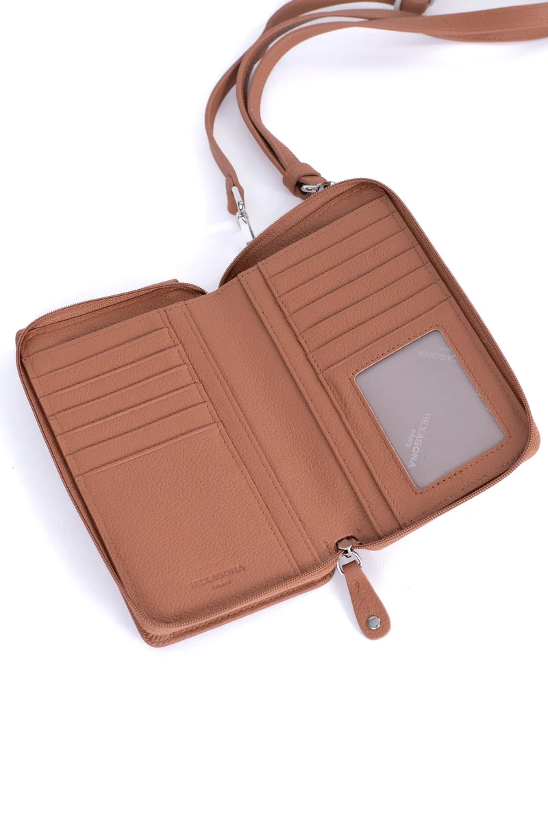 Pochette téléphone avec portefeuille - Cuir