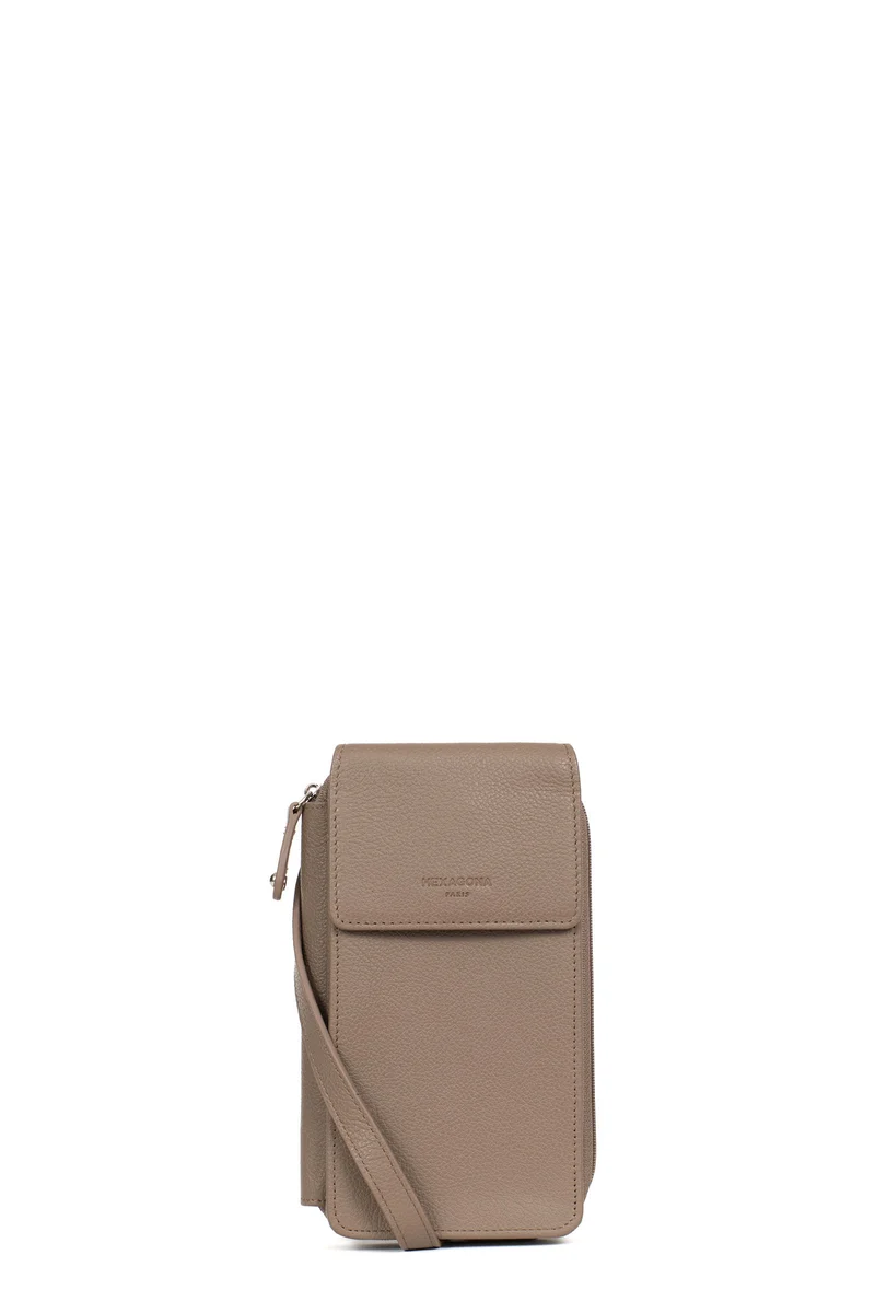 Pochette téléphone avec portefeuille - Cuir