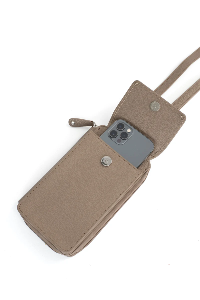 Pochette téléphone avec portefeuille - Cuir
