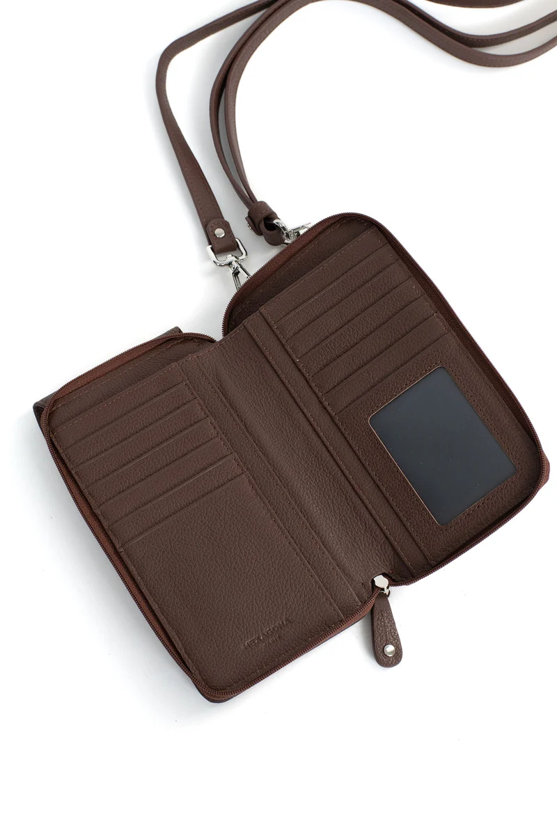 Pochette téléphone avec portefeuille - Cuir