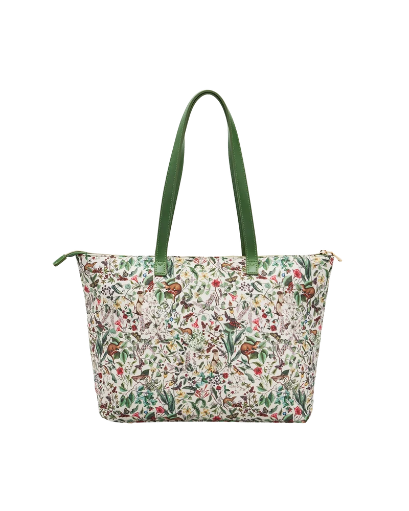 Green Garden Floral Grab Tote