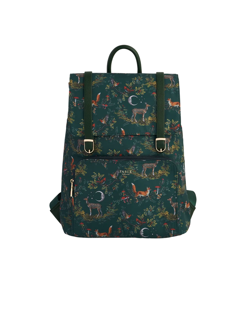 Green Into The Woods Buckle Backpack Medium