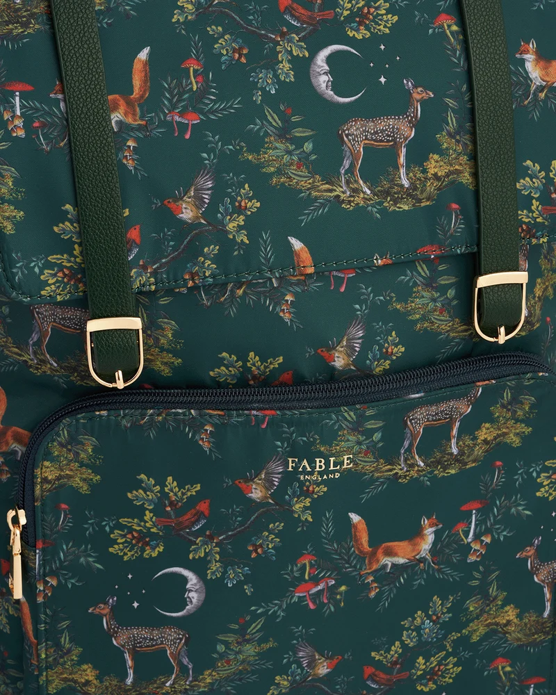 Green Into The Woods Buckle Backpack Medium