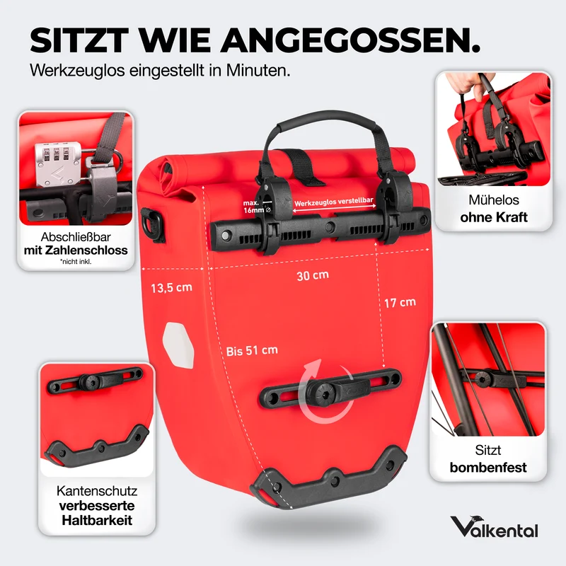 Sac à vélo - grand sac de porte-bagages imperméable