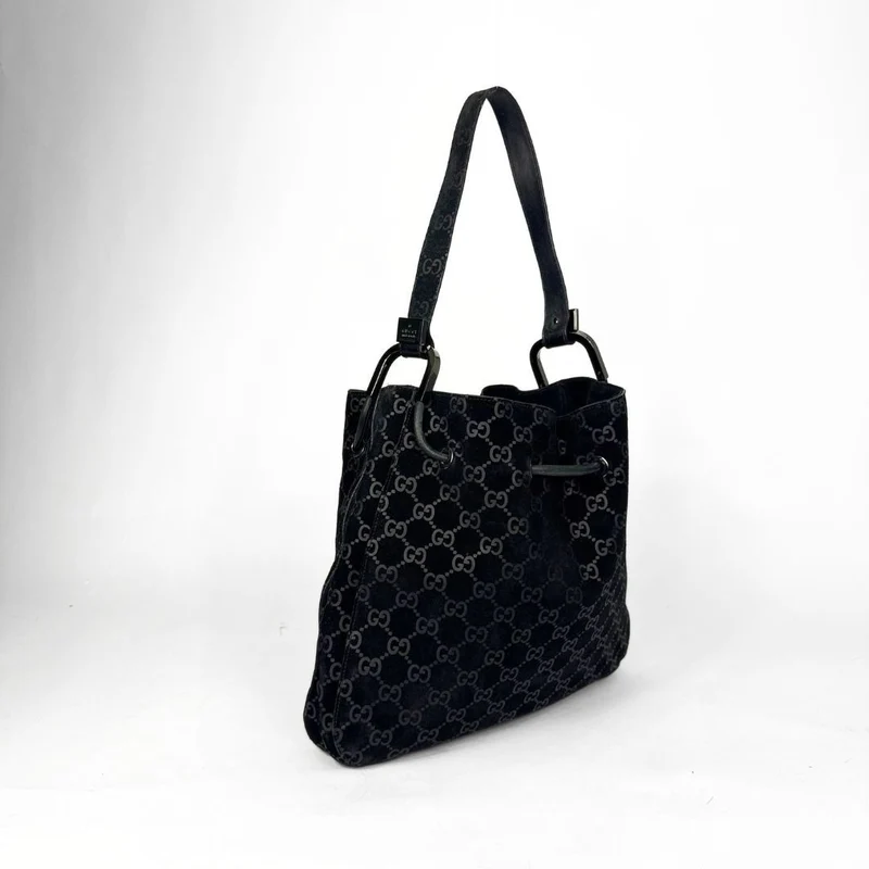 Gucci Sac bandoulière GG en daim noir