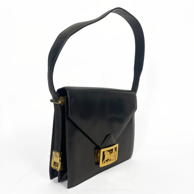 Celine Sac bandoulière en cuir noir