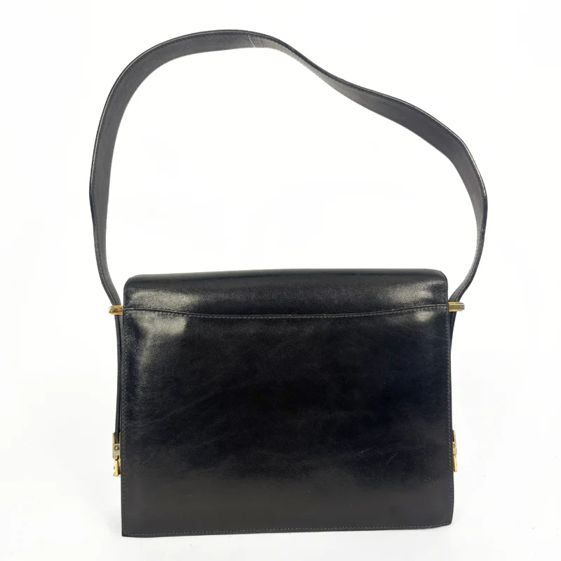 Celine Sac bandoulière en cuir noir