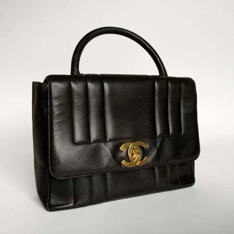 Chanel Sac Coco à poignée supérieure en cuir d'agneau
