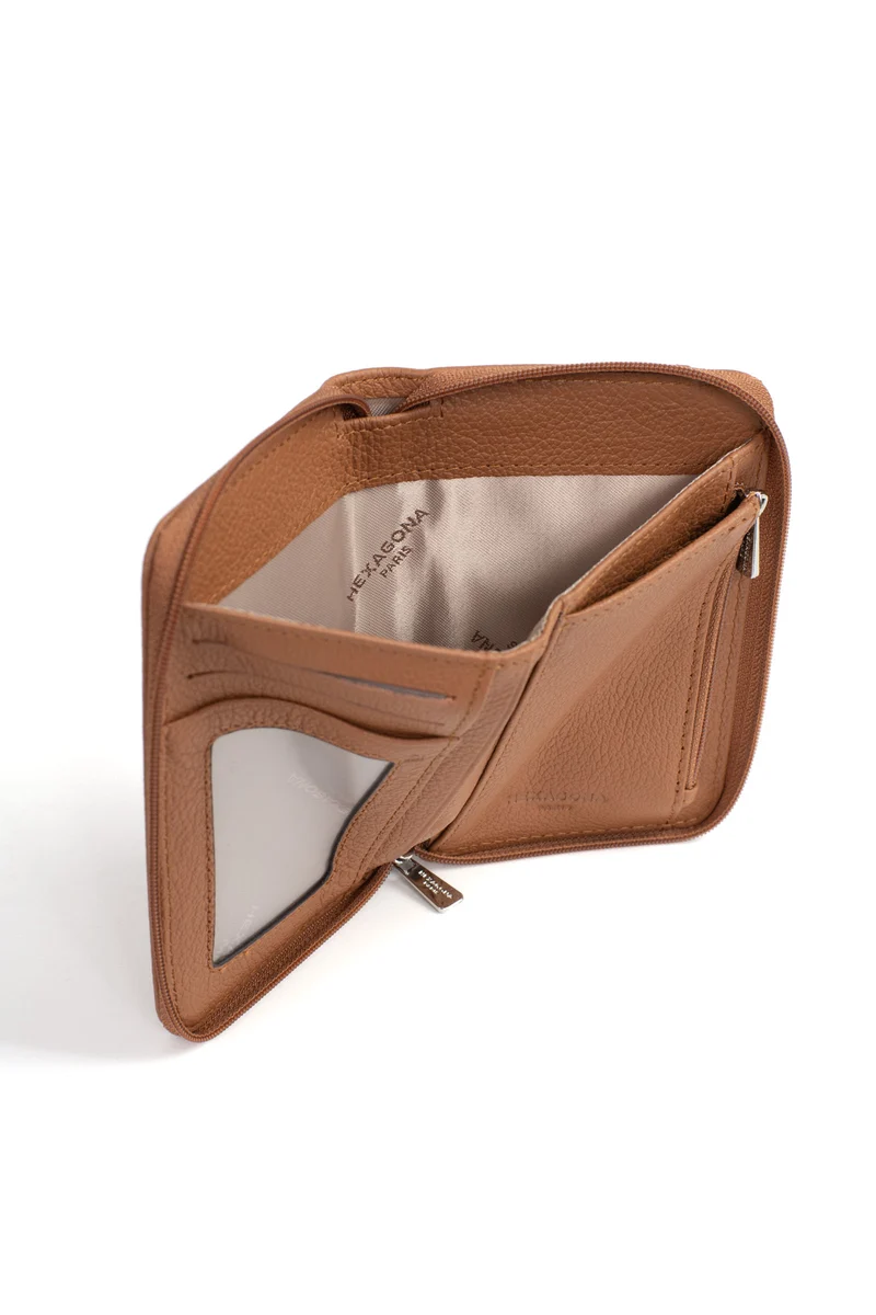 Portefeuille - 1 volet - Stop RFID - Cuir de vachette