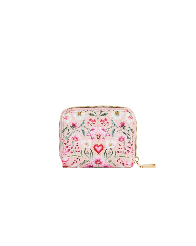 Penelope Pink Floral Heart Small Purse