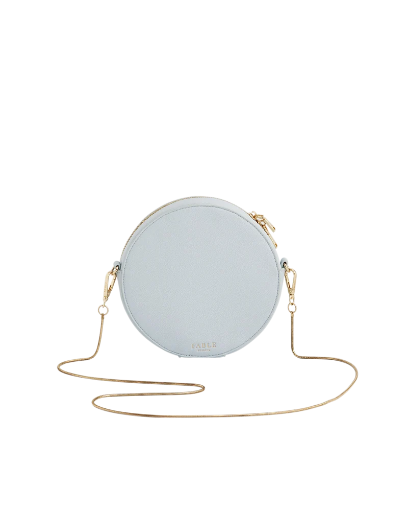 Isabel Floral Bow Blue Embroidered Circle Bag