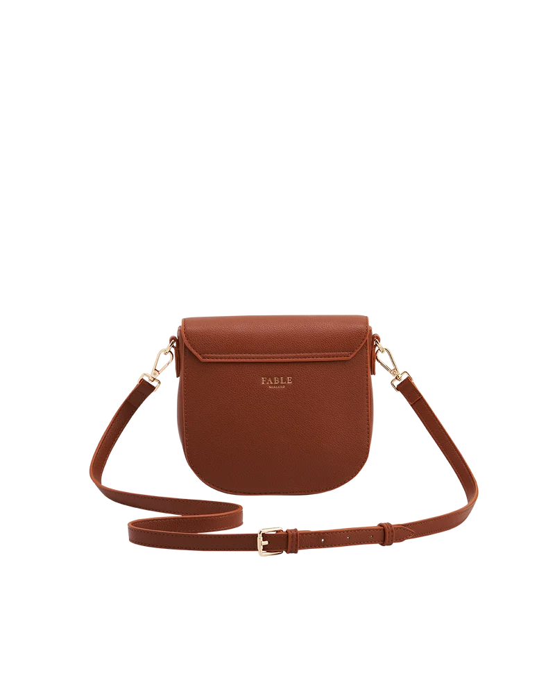 Beth Saddle Crossbody Bag in Tan