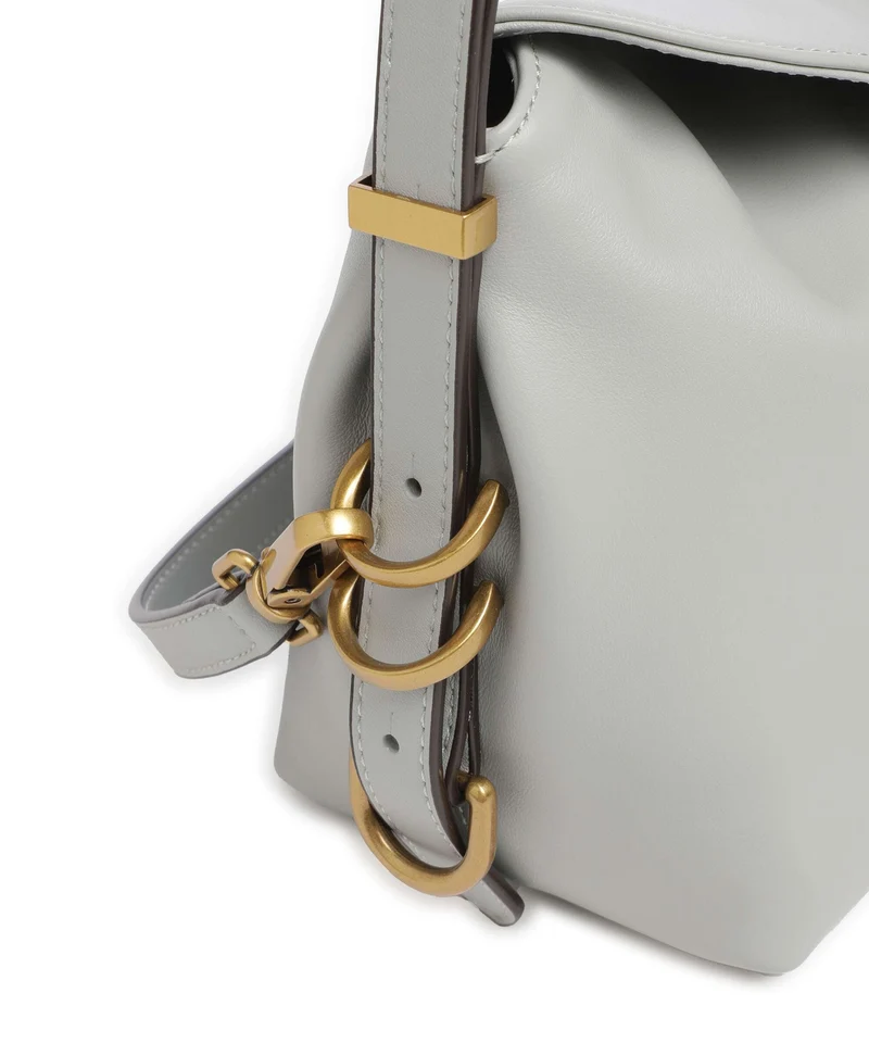 Pinko Saddle Horizontal Mini Sac porté épaule grigio perla/antique gold