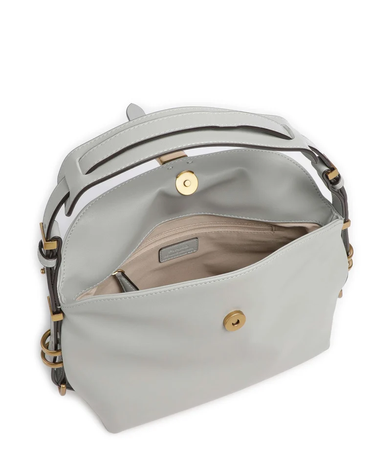 Pinko Saddle Horizontal Mini Sac porté épaule grigio perla/antique gold