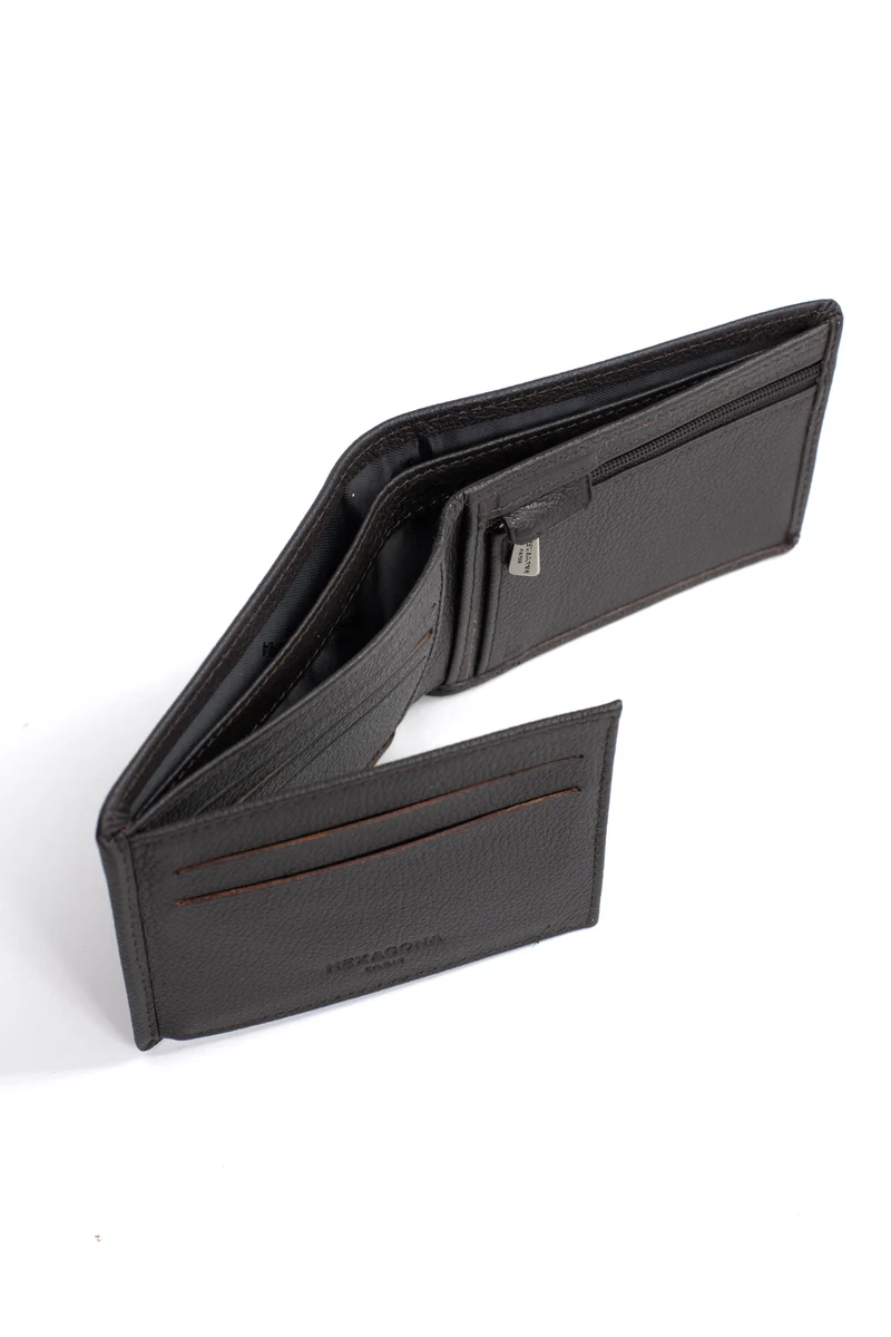 Portefeuille italien - 2 volets - Stop RFID - Cuir de vachette