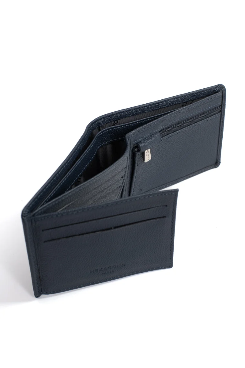 Portefeuille italien - 2 volets - Stop RFID - Cuir de vachette