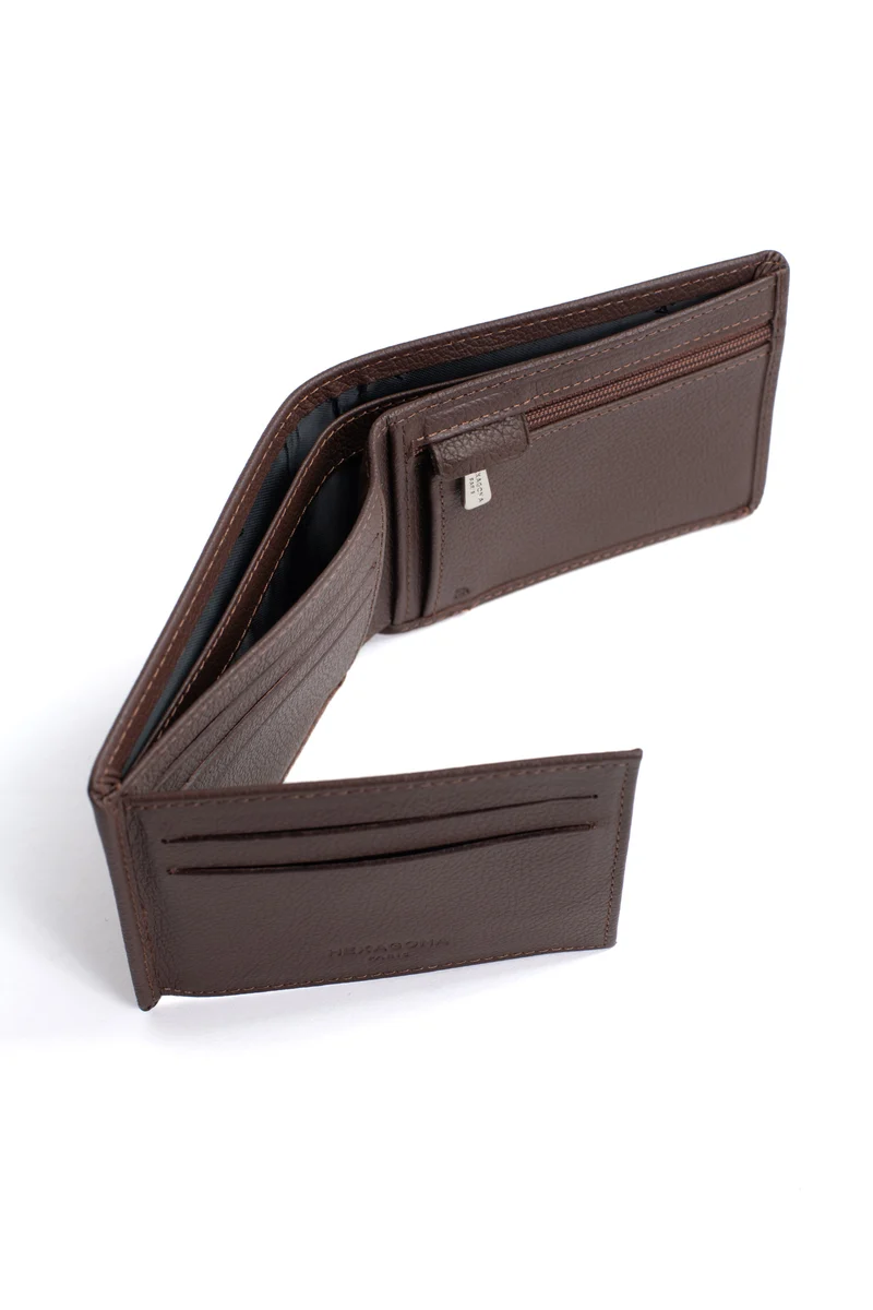 Portefeuille italien - 2 volets - Stop RFID - Cuir de vachette