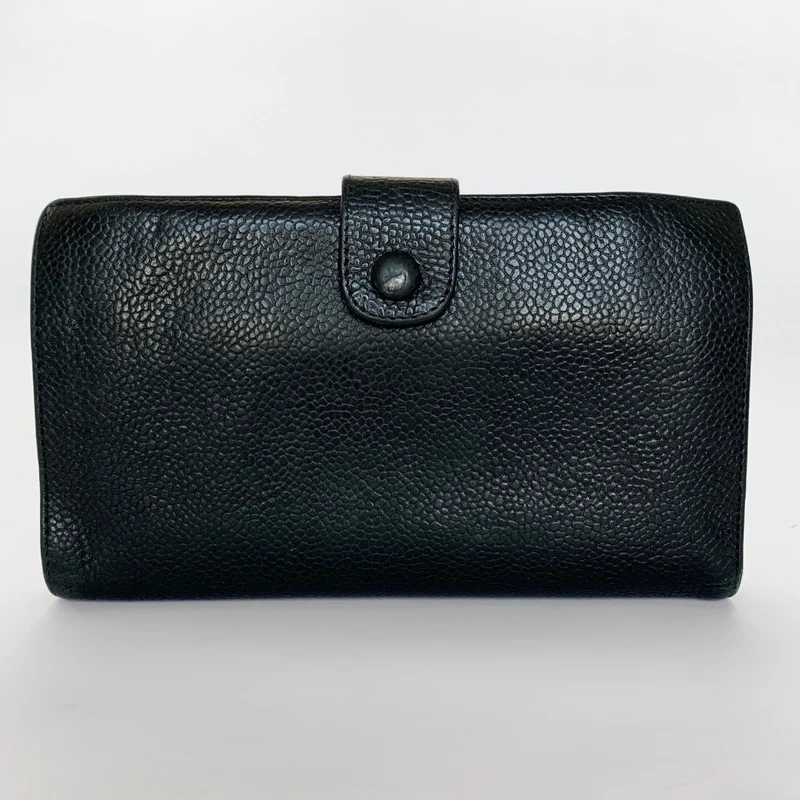 Chanel Portefeuille long français Caviar CC noir