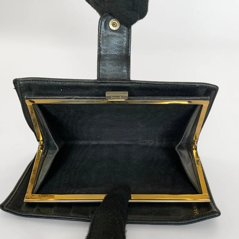 Chanel Portefeuille long français Caviar CC noir
