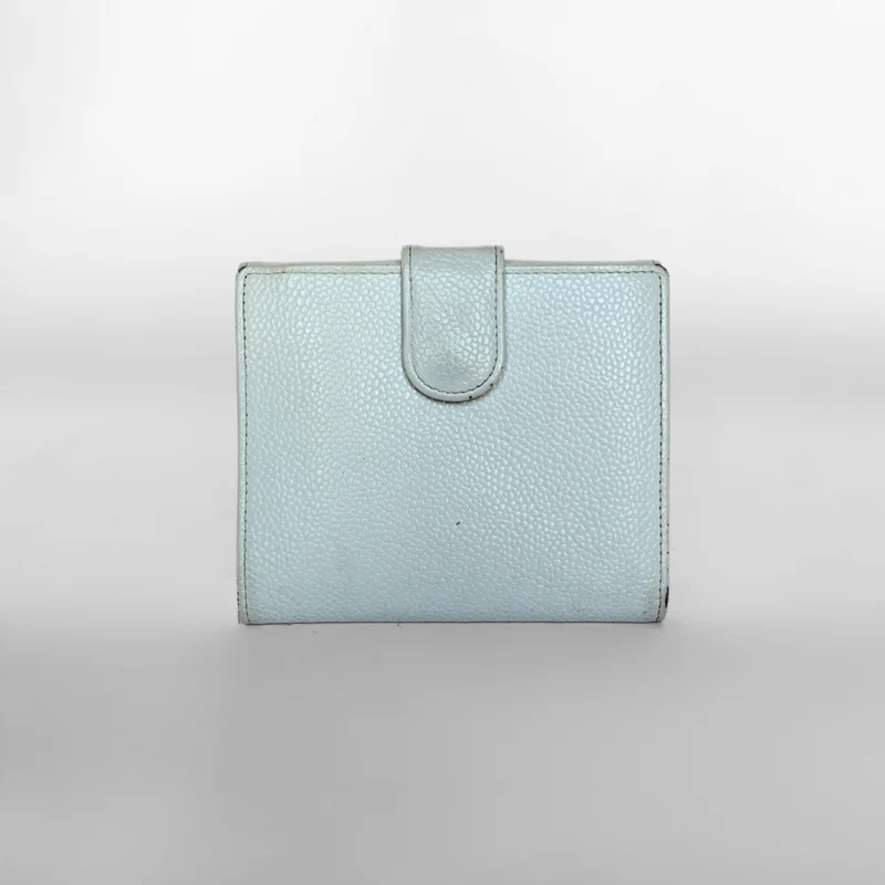 Chanel Portefeuille compact Timeless CC Caviar blanc