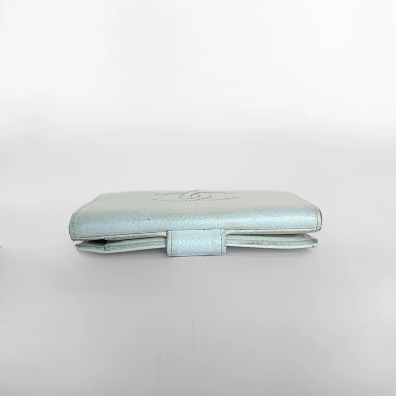 Chanel Portefeuille compact Timeless CC Caviar blanc