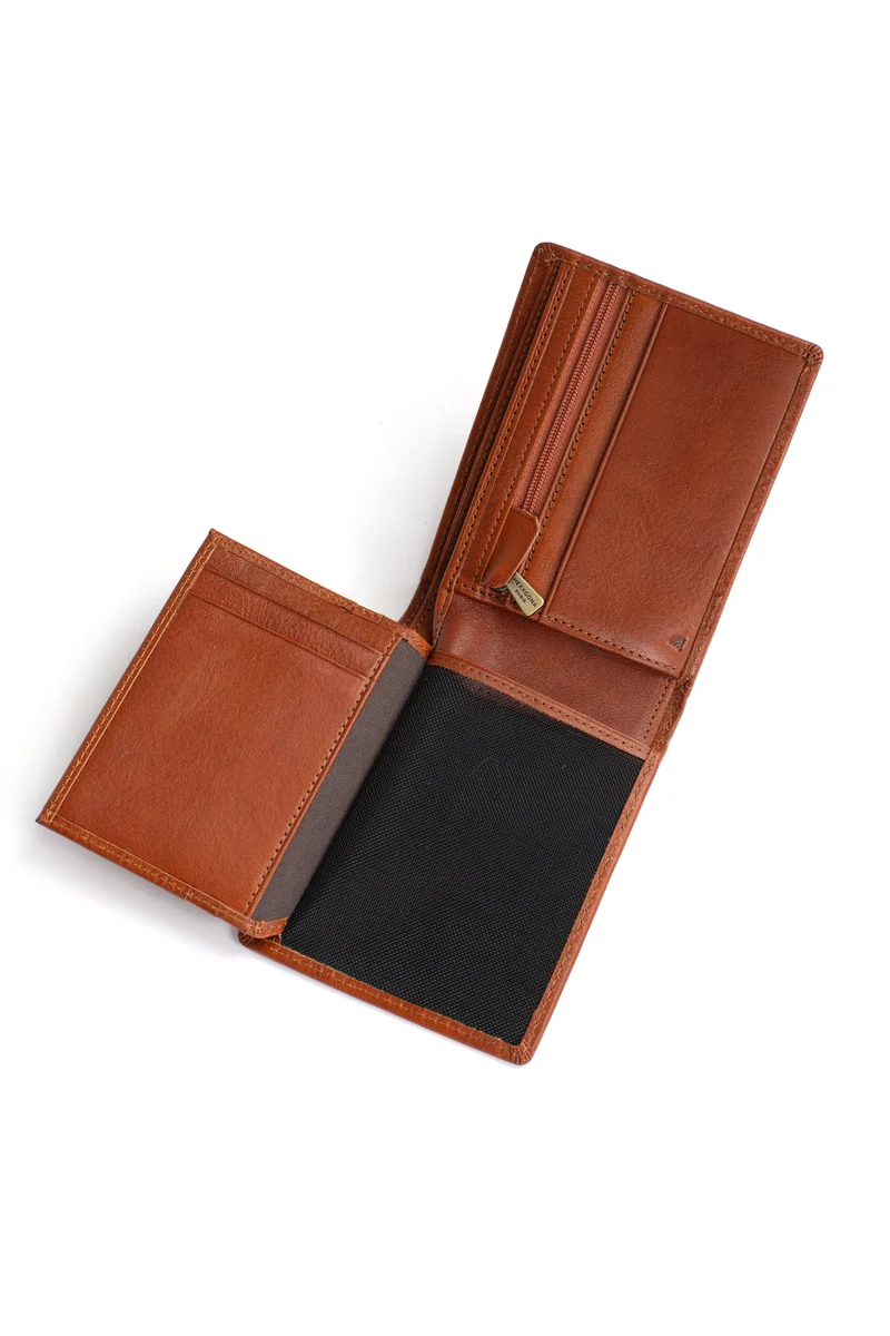 Portefeuille italien - 2 volets - Stop RFID - Cuir de vachette