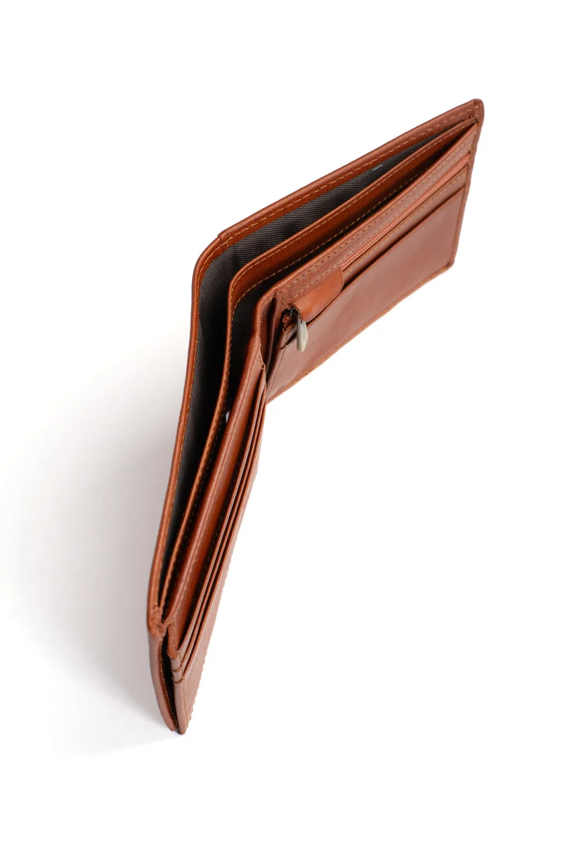Portefeuille italien - 2 volets - Stop RFID - Cuir de vachette