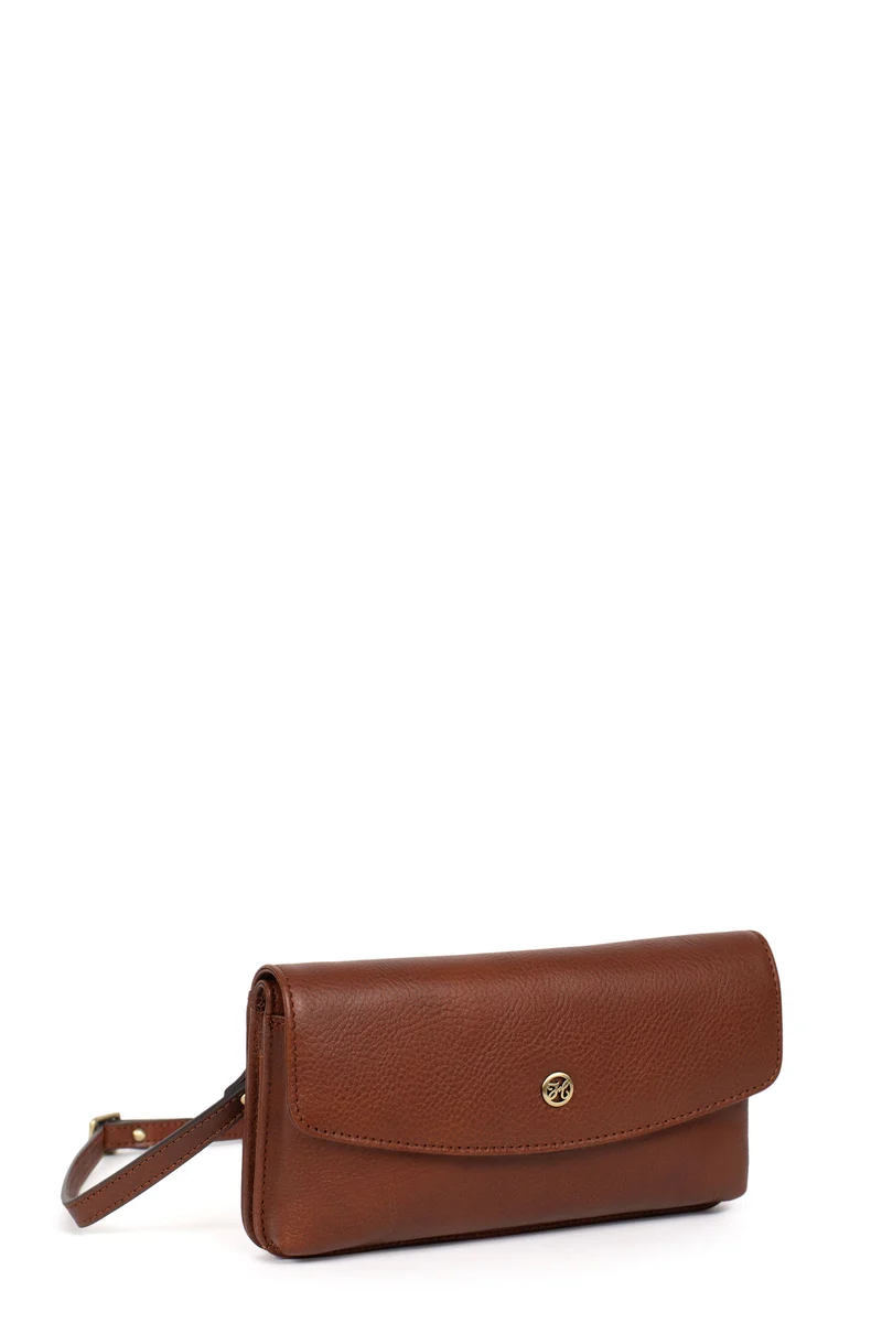 Pochette téléphone avec portefeuille - 1 volet - Stop RFID - Cuir