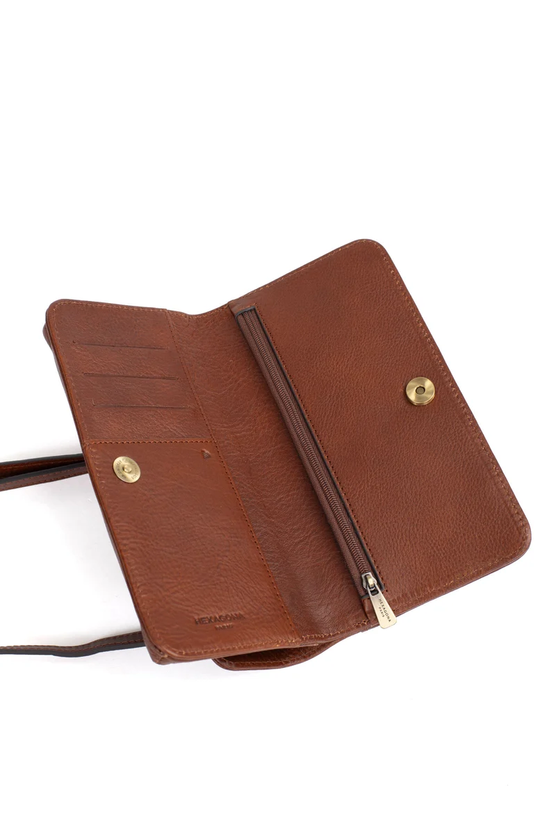 Pochette téléphone avec portefeuille - 1 volet - Stop RFID - Cuir