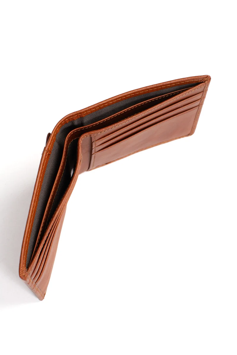 Portefeuille italien - 1 volet - Stop RFID - Cuir de vachette