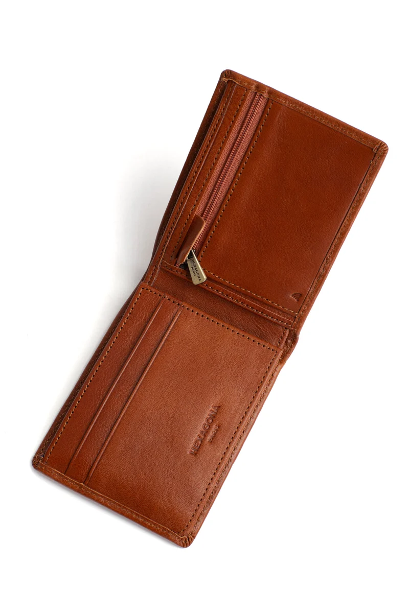 Portefeuille italien - 2 volets - Stop RFID - Cuir de vachette