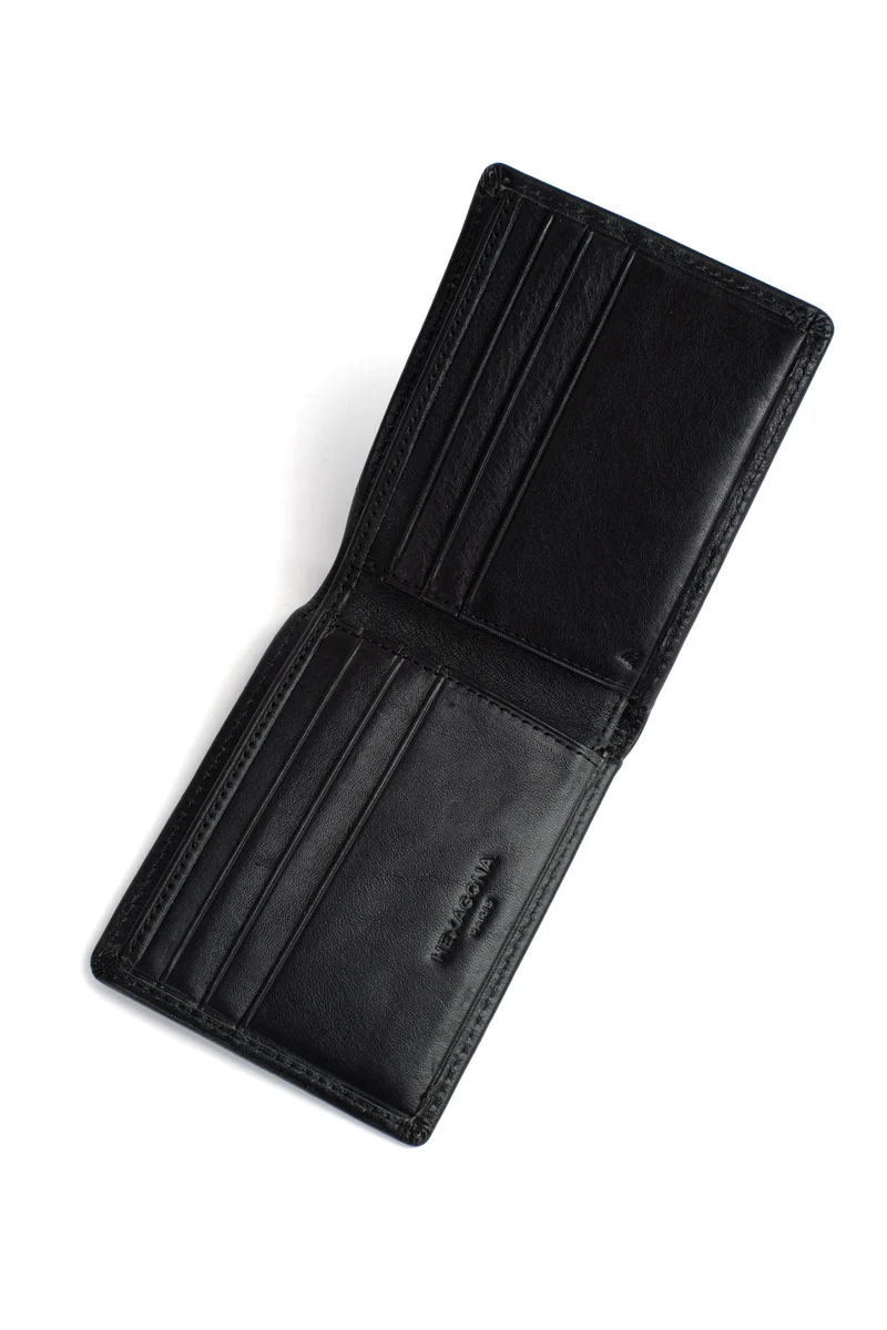 Portefeuille italien - 1 volet - Stop RFID - Cuir de vachette