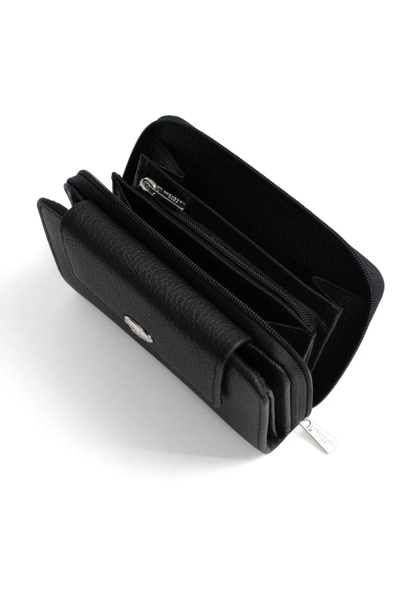 Portefeuille - 2 volets - Stop RFID - Cuir de vachette