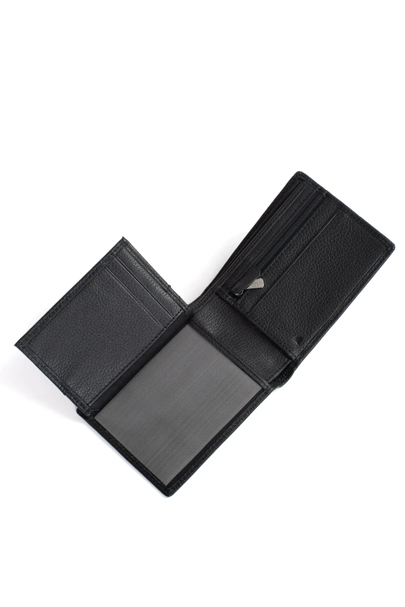 Portefeuille italien - 2 volets - Stop RFID - Cuir de vachette