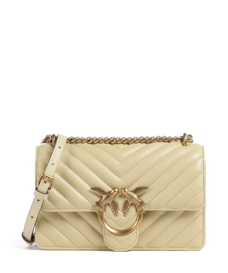 Pinko Love One Mini Sac porté épaule giallo vaniglia/antique gold
