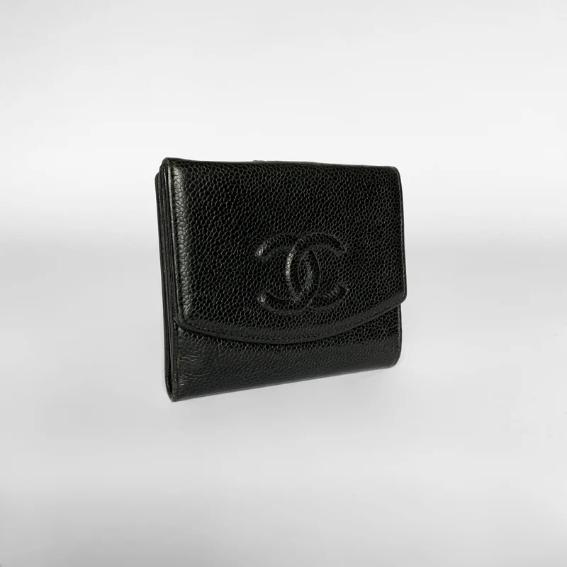 Chanel Portefeuille compact Timeless CC Caviar Noir