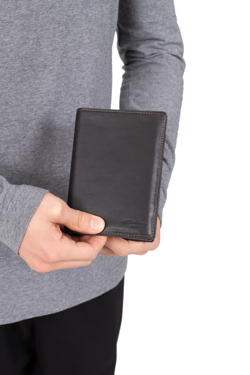 Portefeuille européen - 2 volets - Cuir