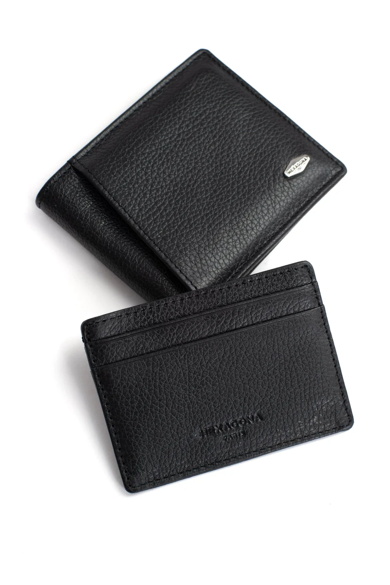 Portefeuille italien - 1 volet - Stop RFID - Cuir de vachette