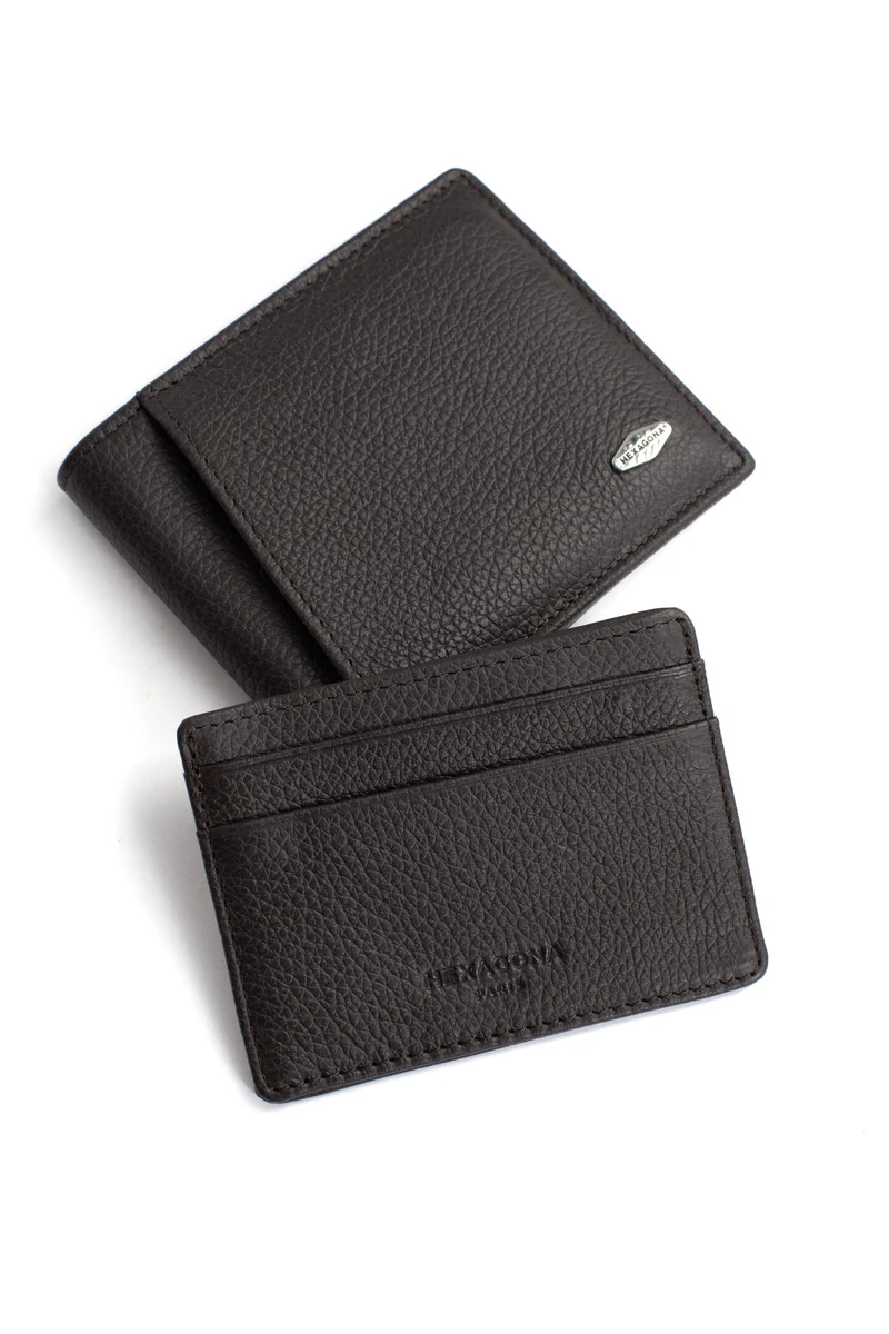 Portefeuille italien - 1 volet - Stop RFID - Cuir de vachette