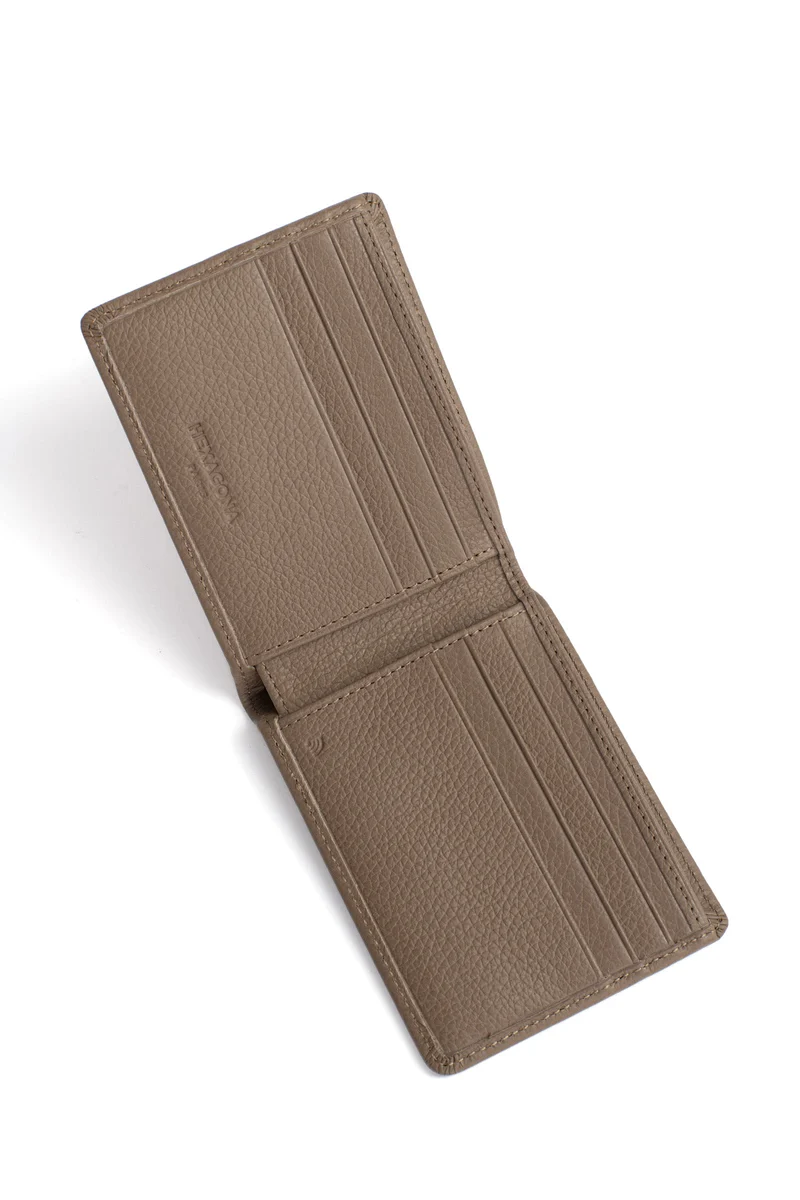 Portefeuille italien - 1 volet - Stop RFID - Cuir de vachette