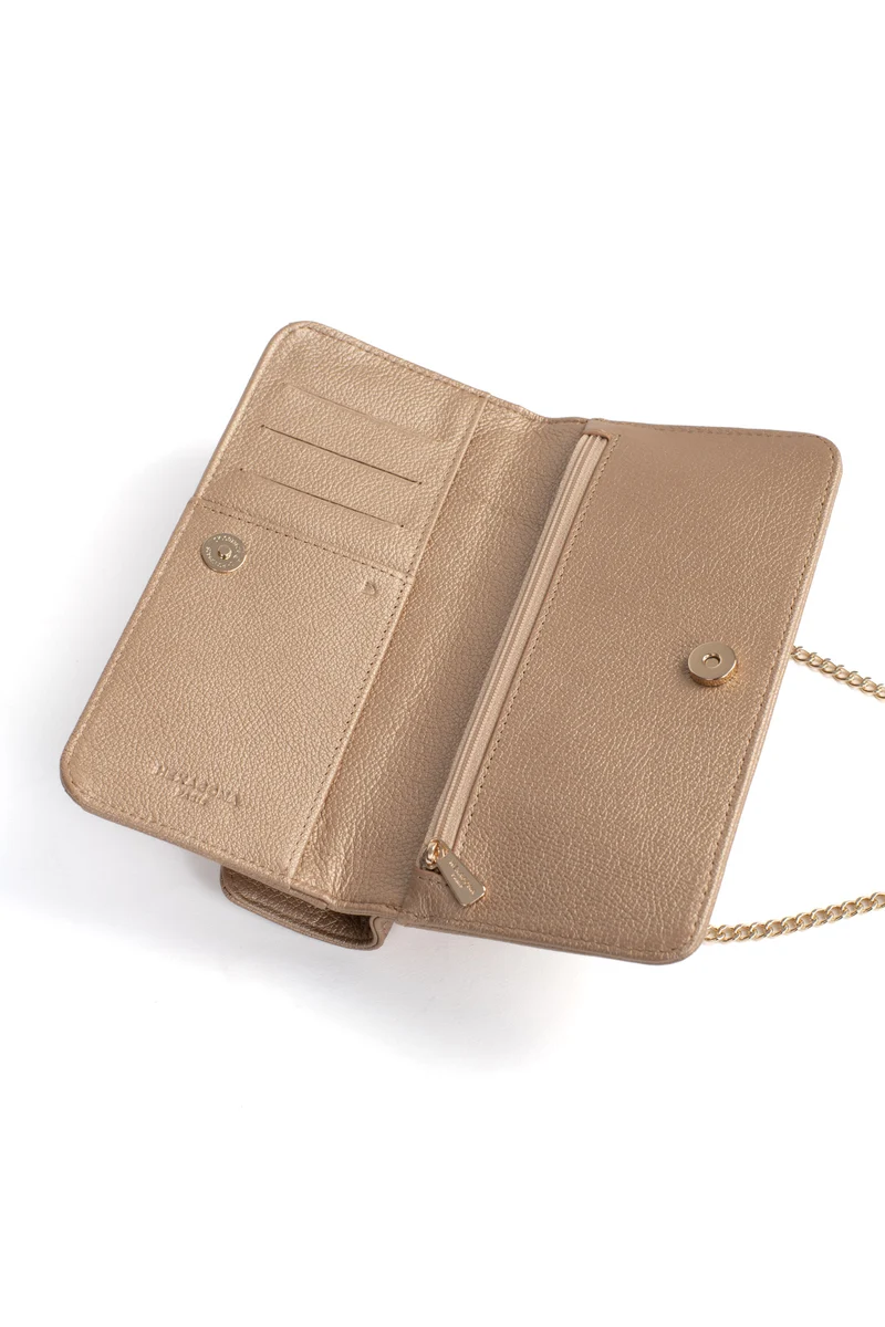 Pochette téléphone avec portefeuille - 1 volet - Stop RFID - Cuir