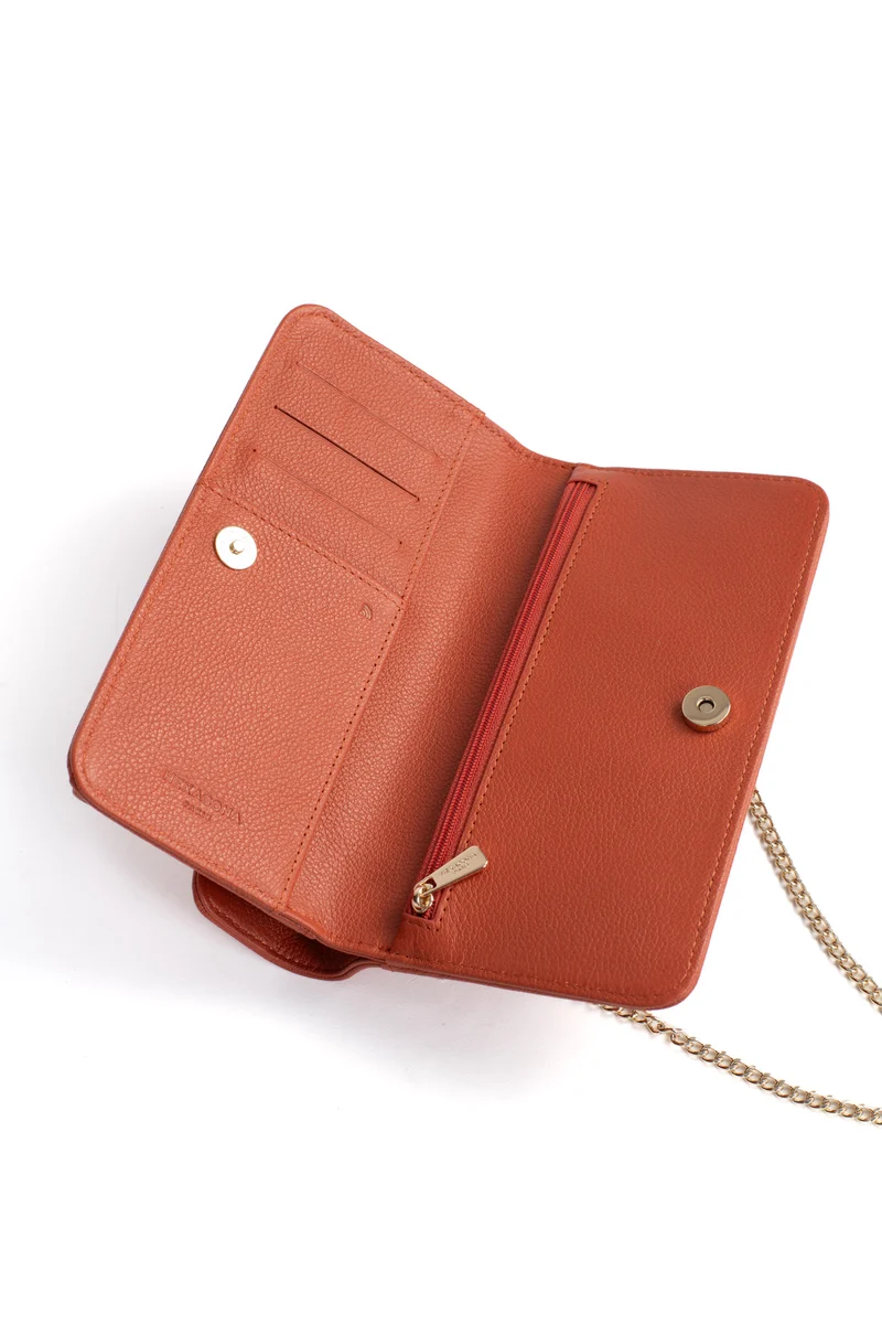 Pochette téléphone avec portefeuille - 1 volet - Stop RFID - Cuir