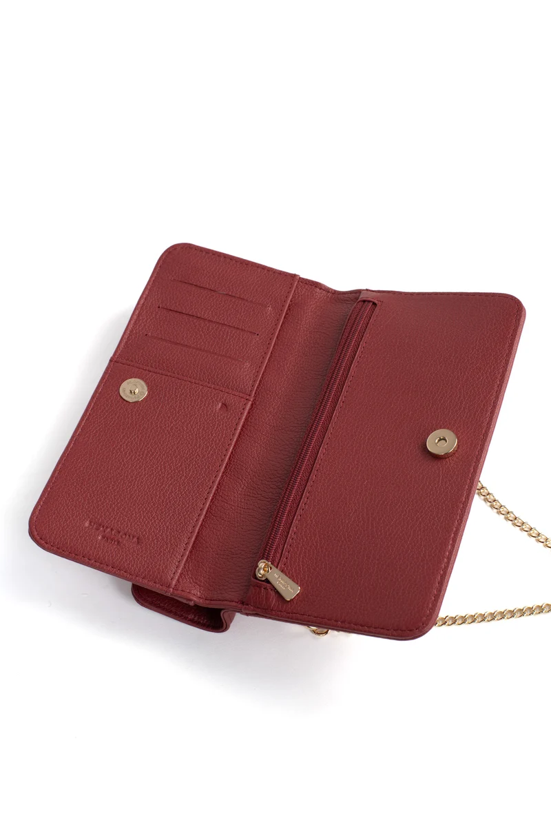 Pochette téléphone avec portefeuille - 1 volet - Stop RFID - Cuir