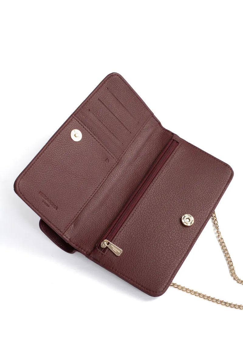 Pochette téléphone avec portefeuille - 1 volet - Stop RFID - Cuir