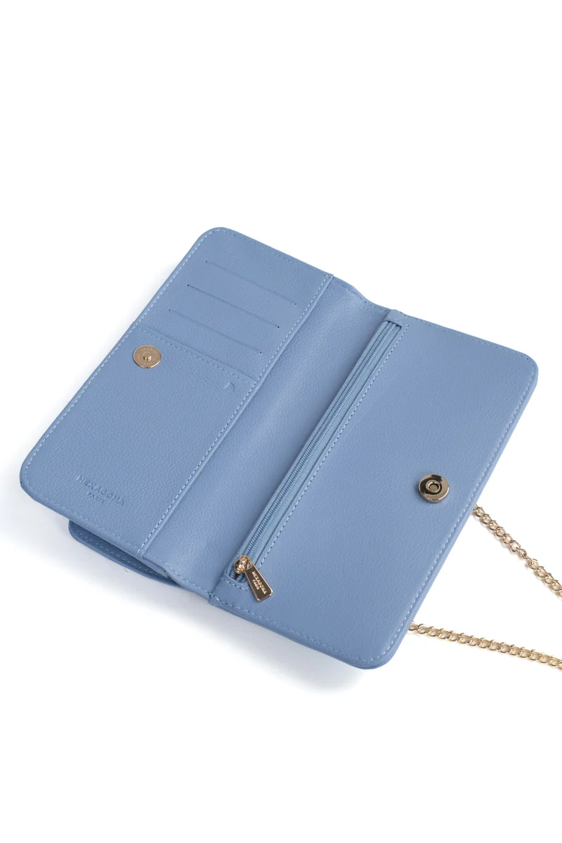 Pochette téléphone avec portefeuille - 1 volet - Stop RFID - Cuir