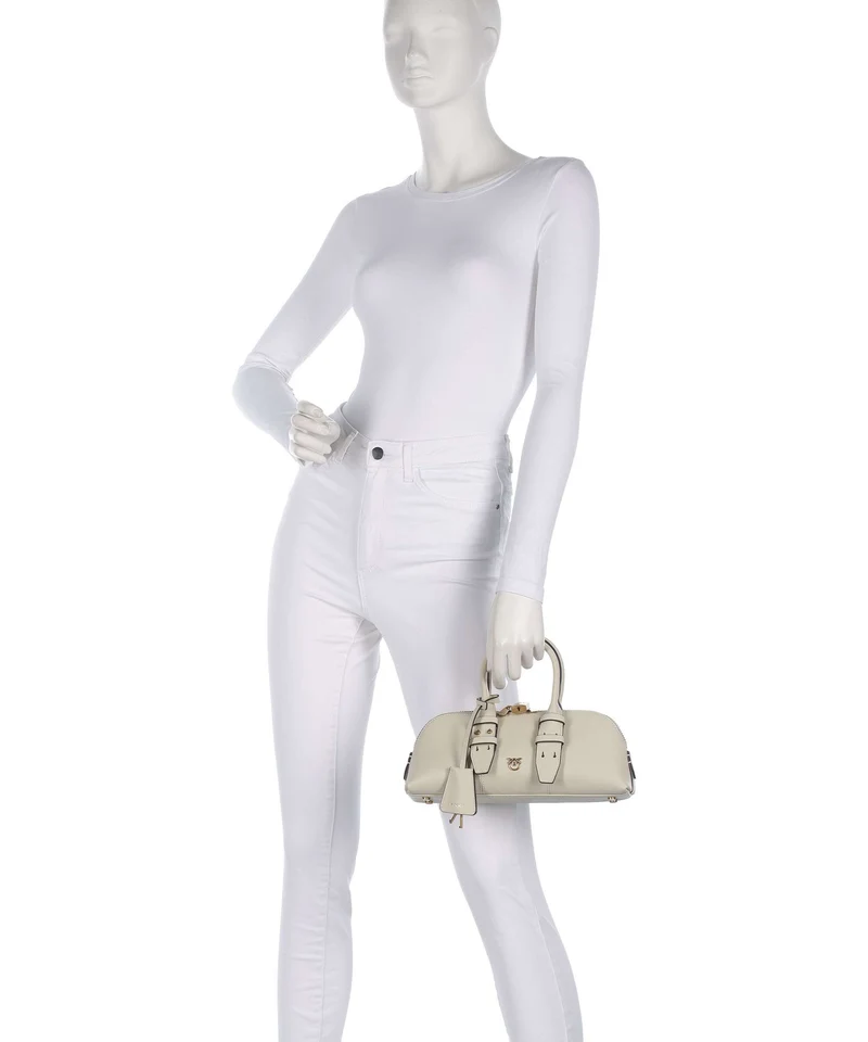 Pinko Bowling Horizontal Sac à main bianco seta/antique gold