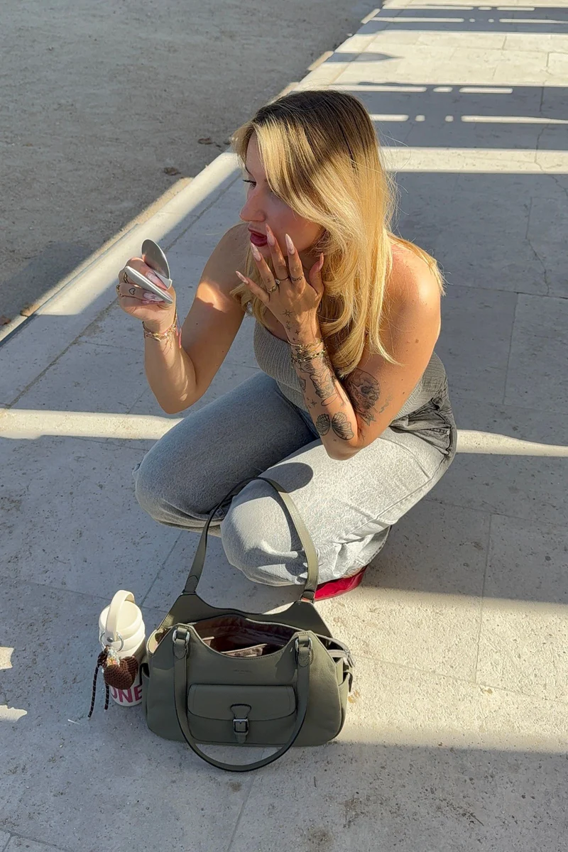Sac porté épaule 2 anses - Cuir