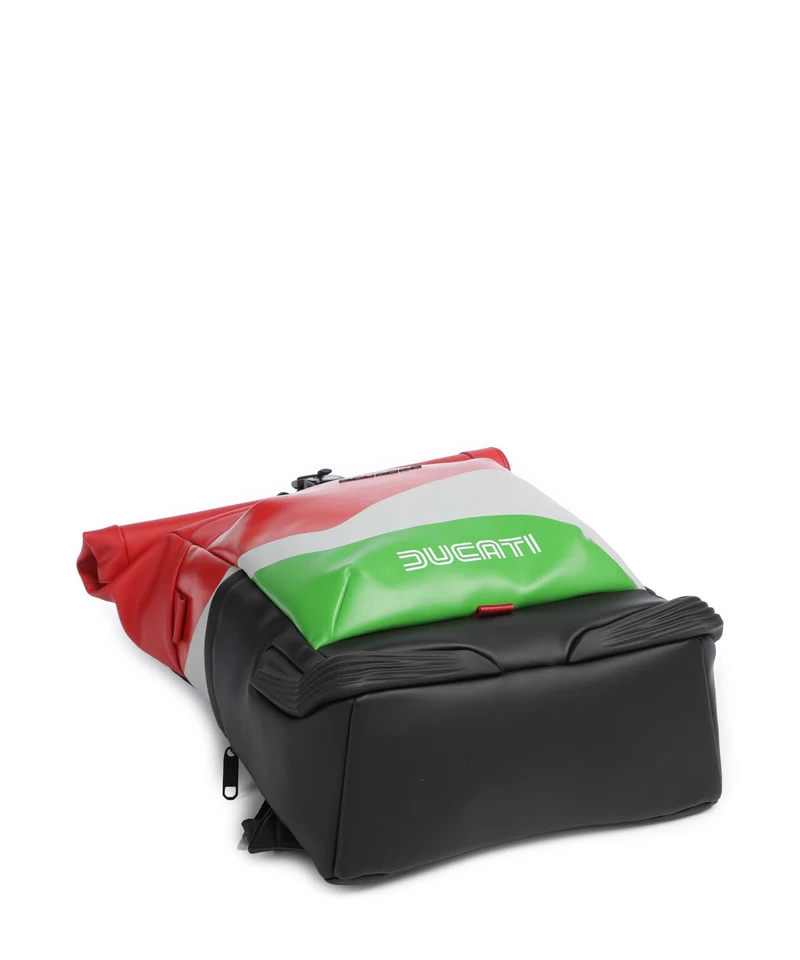 Piquadro Ducati C2OWD Sac à dos roll-top green/white/red