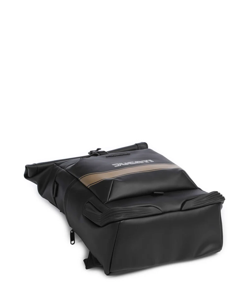 Piquadro Ducati C2OWD Sac à dos roll-top black/gold