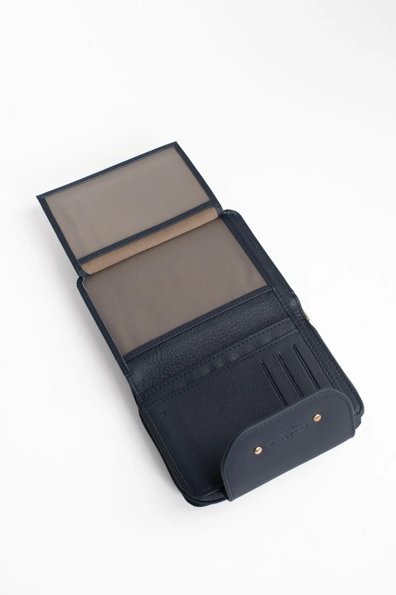 Portefeuille - 2 volets - Stop RFID - Cuir de vachette